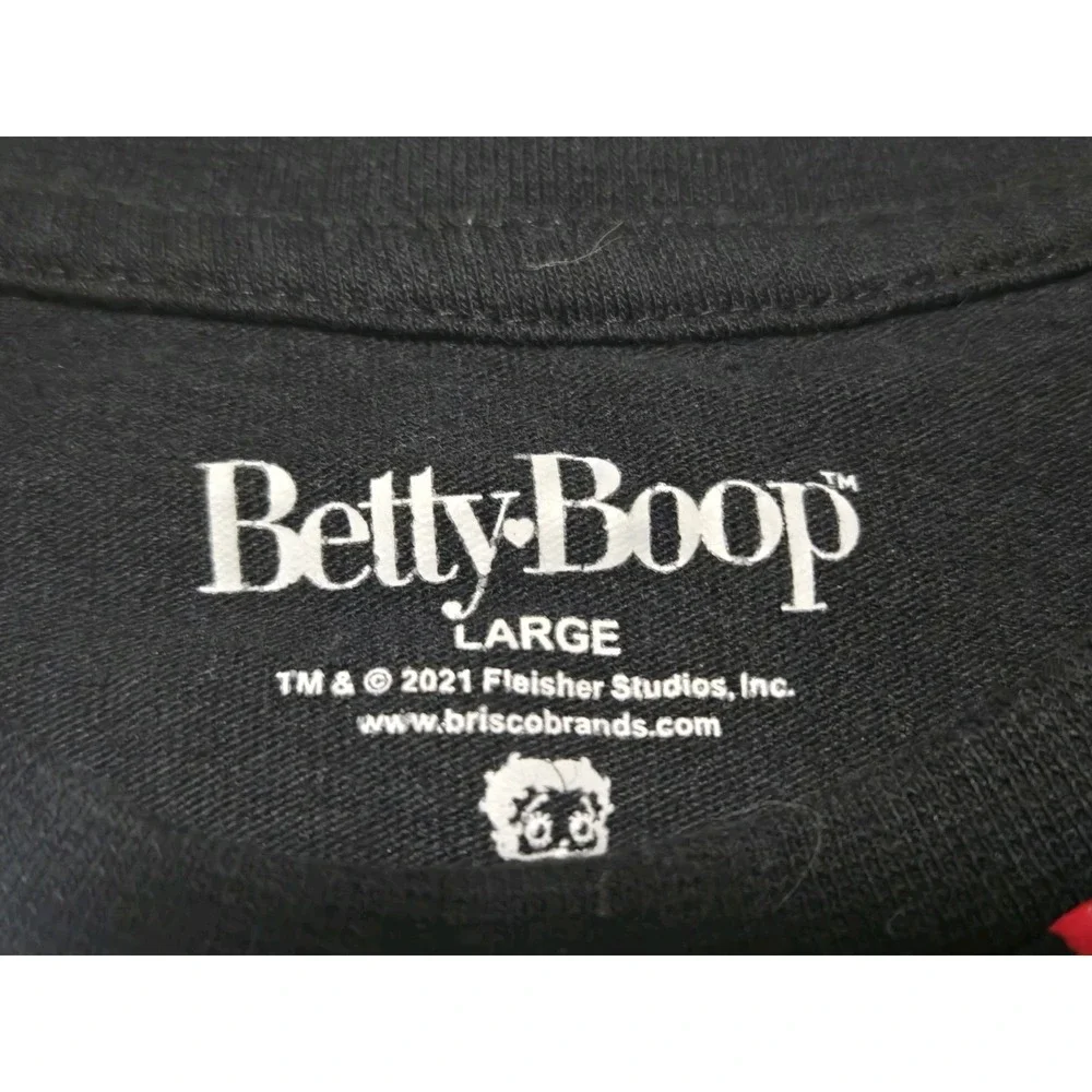 Betty Boop AOP Shirt‎ Size Large Black Cartoon Animation